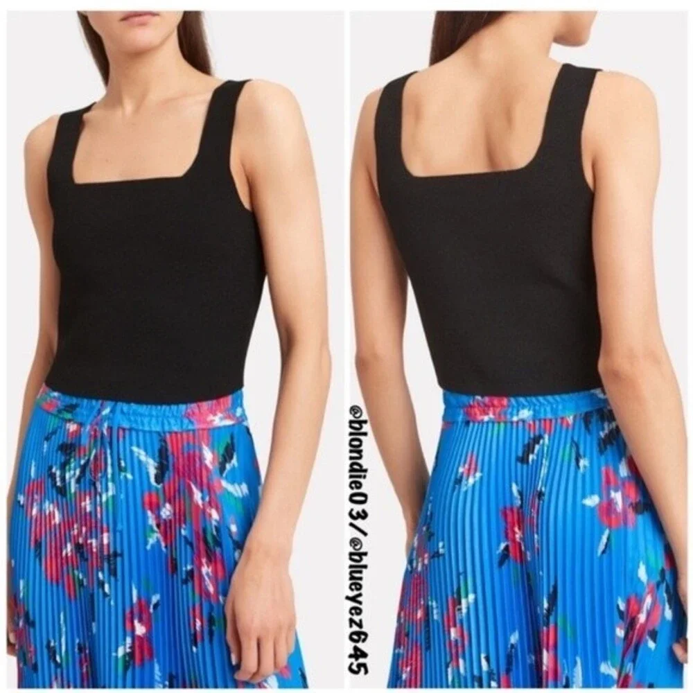 A.L.C. Victoria Black Knit Tank Top L - Picture 2 of 5